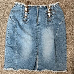 Lace up Route 66 Jean skirt. 10